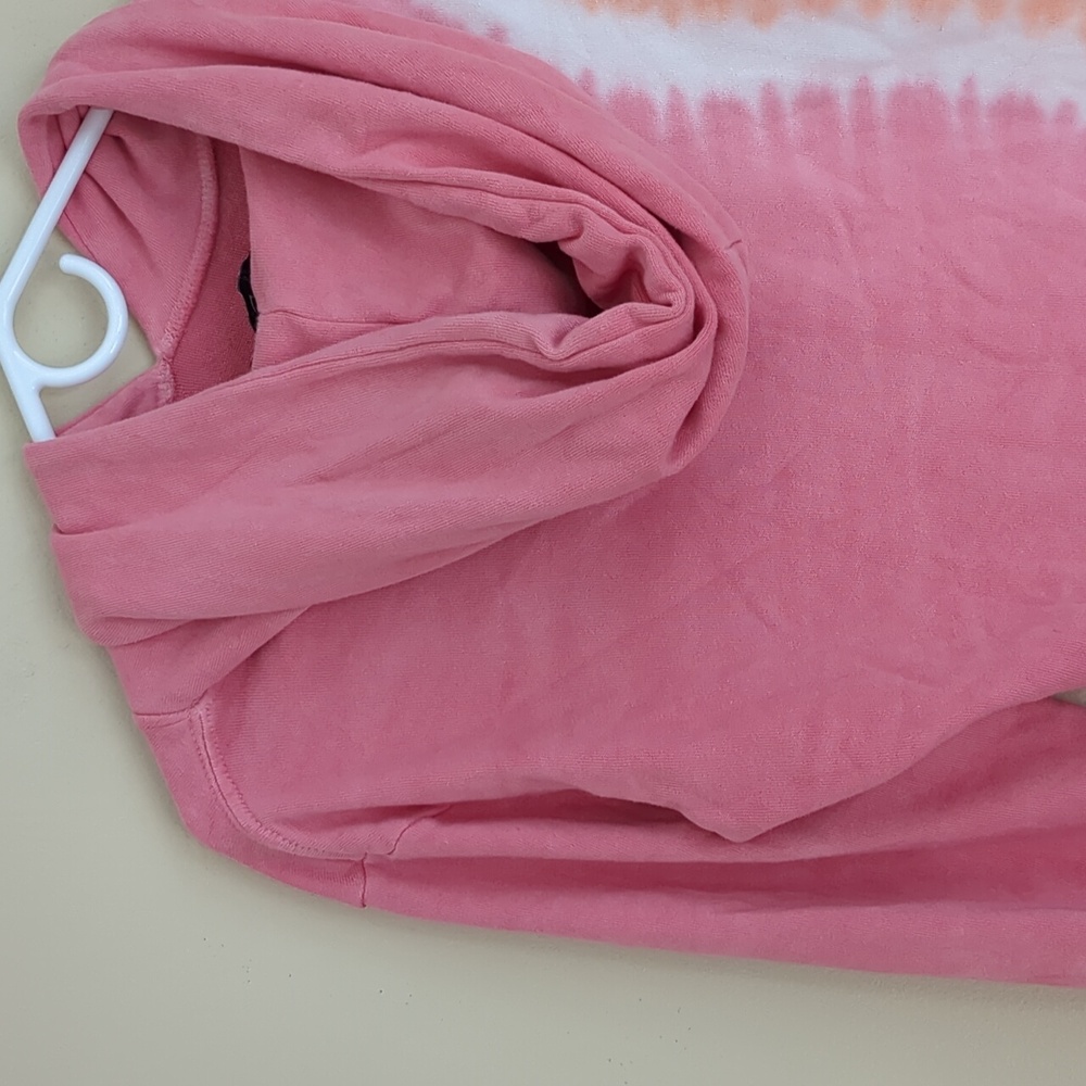 Medium Wildfox Orange And Pink Tie Dye Hoodie Cutoff Style Casual - Picture 8 of 14